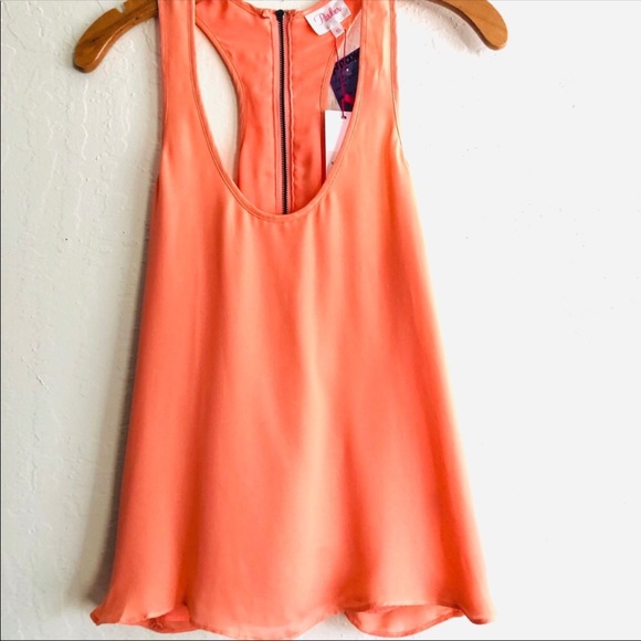 NEW Parker orange flowy racerback tank top size XS - Picture 1 of 8